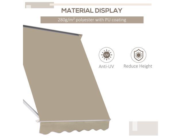 6' Drop Arm Manual Retractable Window Awning Sun Shade Shelter for Patio Balcony Outdoor, Aluminum, Cream White