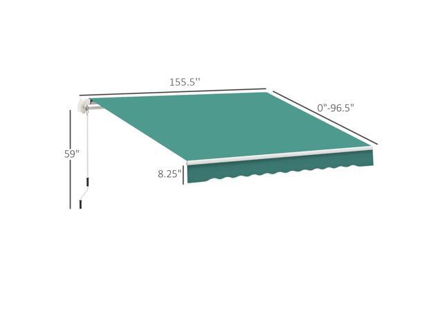 13' x 8' Retractable Awning, Patio Awnings, Sunshade Shelter w/ Manual Crank Handle, UV & Water-Resistant Fabric and Aluminum Frame for Deck,...