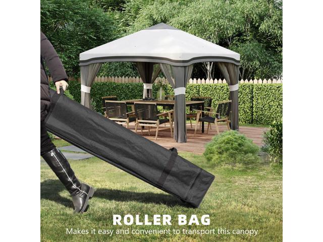 10' x 10' Pop Up Canopy Tent with Netting, Instant Tents for Parties, Height Adjustable, with Wheeled Carry Bag and 4 Sand Bags for Outdoor,...