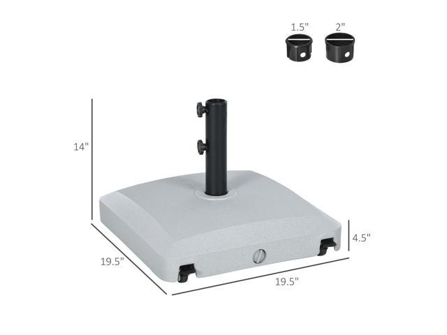 Patio Umbrella Base with Wheels, 53lbs Water or 66lbs Sand Filled, Heavy Duty Outdoor Umbrella Stand Holder, Gray
