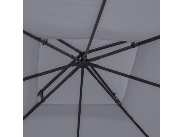 9.8' x 9.8' Gazebo Replacement Canopy, 2-Tier Top UV Cover for 9.84' x 9.84' Outdoor Gazebo, Dark Gray (TOP ONLY)