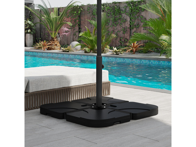 Outdoor Universal Cross Brace Stand for Small Offset Umbrella or Large Market Umbrella, Cross Umbrella Base for Patio Umbrella, Black
