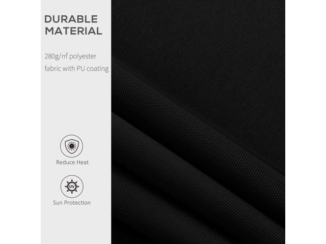 8' x 7' Patio Retractable Awning, Manual Exterior Sun Shade Deck Window Cover, Black
