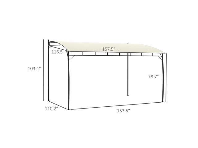 10' x 13' Outdoor Pergola Gazebo with UV-Resistant Canopy and Metal Frame, Sun Shade Shelter for Porch, Patio, Deck, Backyard, Cream