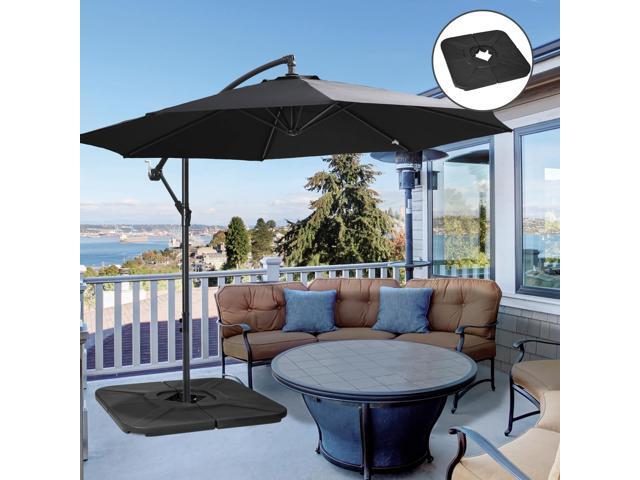 4-Piece 175lb Cantilever Patio Umbrella Base Weights for Offset Hanging Umbrella, HDPE Water or Sand Filled Umbrella Weights for Cross Base Stand,...