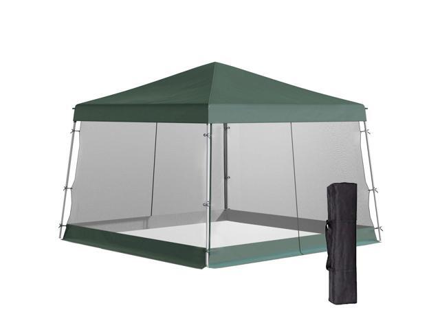 Slant Leg Pop Up Canopy Tent with Netting and Carry Bag, Instant Sun Shelter, Tents for Parties, Height Adjustable, for Outdoor, Garden, Patio,...