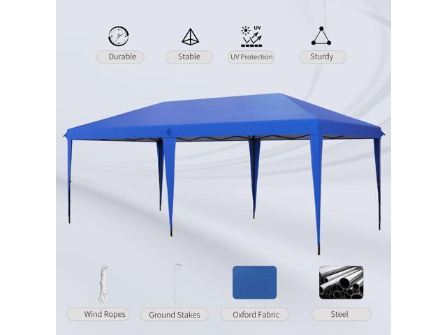 10' x 19.2' Pop Up Canopy Tent, Heavy Duty Tent for Parties, Outdoor Instant Gazebo Sun Shade Shelter with Carry Bag for Catering, Events, Wedding,...