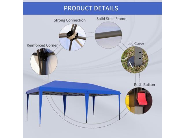 10' x 19.2' Pop Up Canopy Tent, Heavy Duty Tent for Parties, Outdoor Instant Gazebo Sun Shade Shelter with Carry Bag for Catering, Events, Wedding,...