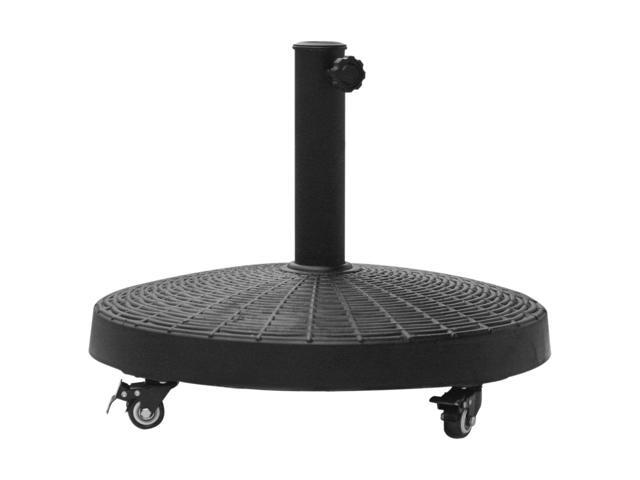50 lbs. Umbrella Base, 20.5', Round Heavy Duty Umbrella Stand with Wheels for 1.5' or 2' Umbrella Poles, Patio Market Stand for Outdoor, Lawn,...