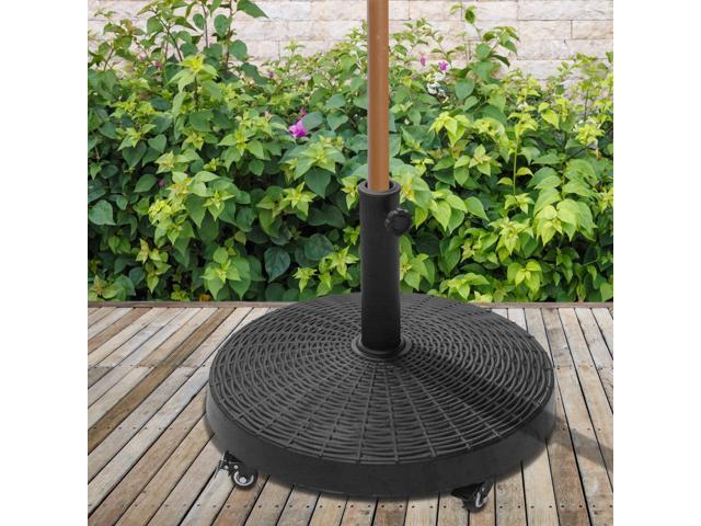 50 lbs. Umbrella Base, 20.5', Round Heavy Duty Umbrella Stand with Wheels for 1.5' or 2' Umbrella Poles, Patio Market Stand for Outdoor, Lawn,...