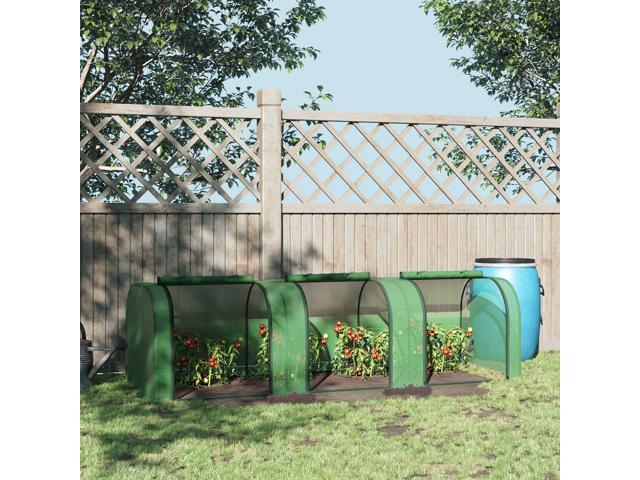 10' x 3' x 2.5' Mini Greenhouse, Portable Tunnel Green House with Roll-Up Zippered Doors, UV Waterproof Cover, Steel Frame, Green