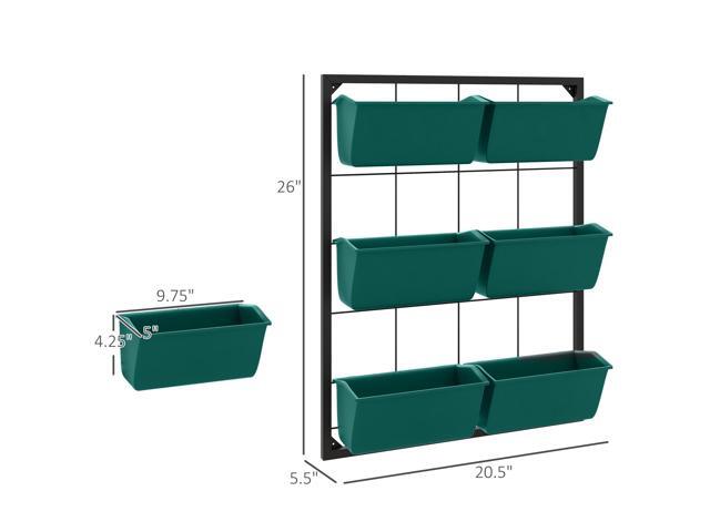 3-Tier Wall Planter with 6 Pots for Indoor and Outdoor Use, Hanging Plant Holder, Self Draining Wall Mounted Planter for Vegetables, Flowers,...