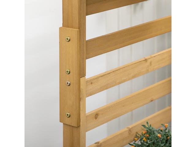 Wooden Plant Trellis Stand with 5 Hanging Planter Boxes, Freestanding Outdoor Plant Stand for Patio, Garden, Balcony, Porch