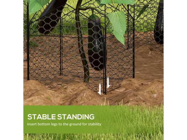 Garden Chicken Wire Cloche, 12' x 14' Plant Protectors from Animals, 4 Pack Metal Crop Cages to Keep Animals Out, Black