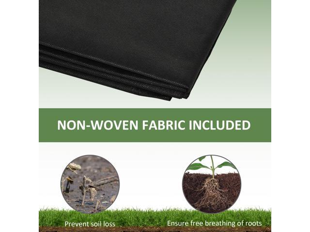 8x2ft Wooden Raised Garden Bed Kit, Elevated Planter with 2 Boxes, Self Draining Bottom and Liner, Patio to Grow Vegetables, Herbs, and Flowers,...