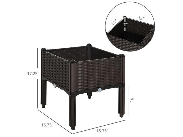 Raised Garden Bed with Legs, Self-Watering Planter Box Raised Bed to Grow Flowers, Herbs & Vegetables, Brown