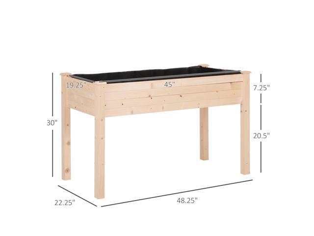 Raised Garden Bed with Legs, 48' x 22' x 30', Elevated Wooden Planter Box, Self-Draining with Bed Liner for Vegetables, Herbs, and Flowers...