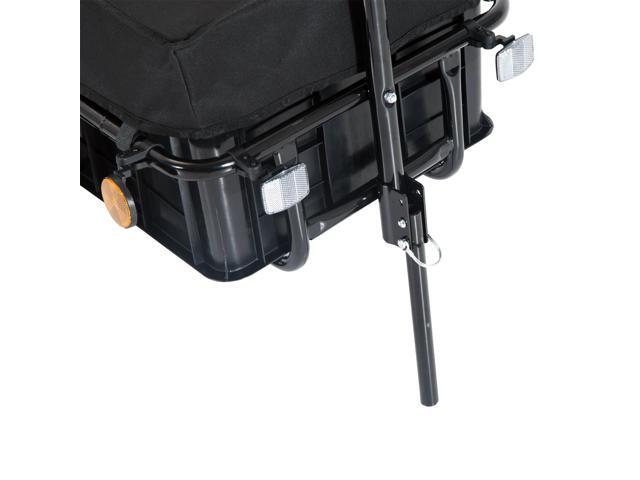 Bicycle Cargo Trailer with Removable Box and Waterproof Cover, Bike Wagon Trailer with Two 16in Wheels