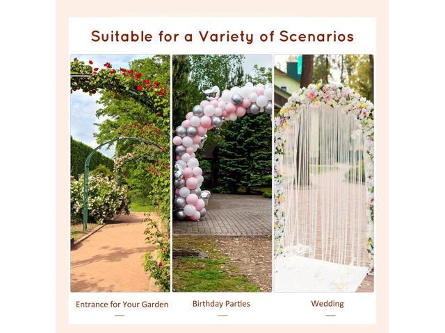 90in Wood Garden Arbor Arch with Trellis Wall for Climbing & Hanging Plants, Decor for Party, Weddings, Birthdays & Backyards