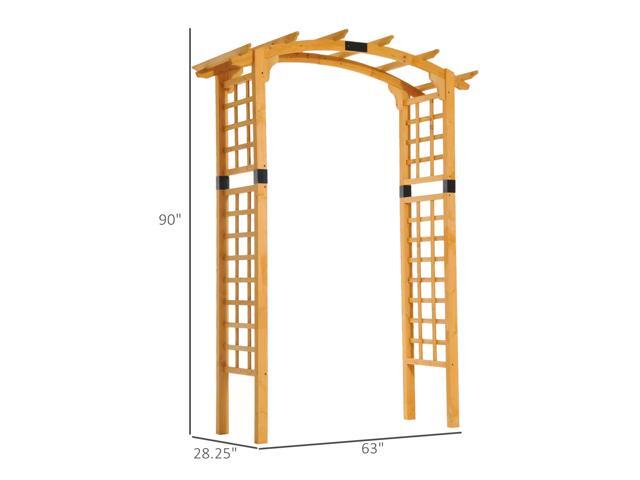 90in Wood Garden Arbor Arch with Trellis Wall for Climbing & Hanging Plants, Decor for Party, Weddings, Birthdays & Backyards
