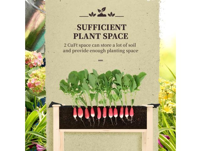 Raised Garden Bed with Legs, 34' x 18' x 30', Elevated Wooden Planter Box, Self-Draining with Bed Liner for Vegetables, Herbs, and Flowers...