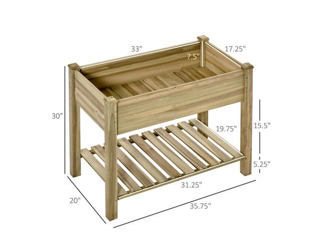 36' x 20' x 30' Raised Garden Bed, Elevated Wood Planter Box with Legs and Storage Shelf for Backyard, Patio, Balcony to Grow Vegetables, Herbs,...