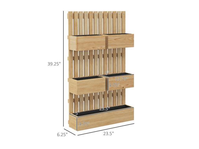 5 Box Raised Garden Bed with Trellis for Vine Flowers & Climbing Plants, 39' Tall Wall-Mounted Wood Planter Box Set with Adjustable Height,...