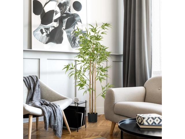 6FT Artificial Bamboo Tree, Faux Decorative Plant in Nursery Pot for Indoor Décor