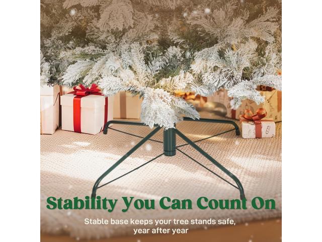 7.5 ft Artificial Frosted Christmas Tree with Realistic Branches, Wide Full Spruce Holiday Decor, Hinged Xmas Tree, Easy Assembly