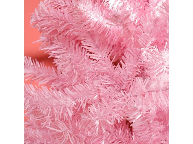 8' Tall Unlit Slim Douglas Fir Artificial Christmas Tree with 1168 Realistic Branch Tips, Pink