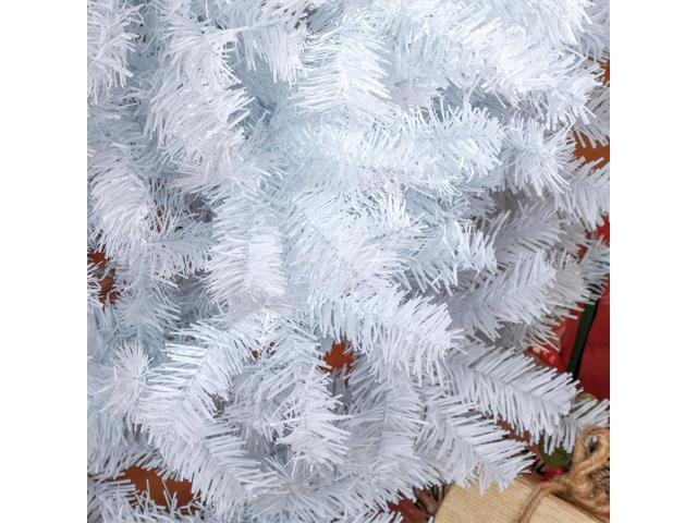 7ft Pencil Christmas Tree, Unlit Artificial Christmas Tree Slim Douglas Fir Xmas Tree with Realistic Branches, Halloween Tree with 818 Tips, White