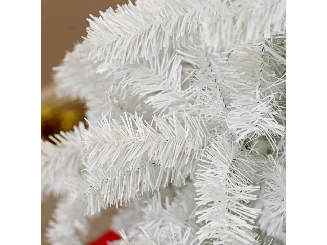 6ft Tall Artificial Christmas Tree, Unlit Xmas Tree with 1000 Branch Tips, Auto Open, Steel Base, Holiday Décor for Home Office, White