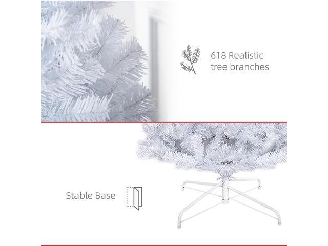 6ft Pencil Christmas Tree, Unlit Artificial Christmas Tree Slim Douglas Fir Xmas Tree with Realistic Branches, Halloween Tree with 618 Tips, White