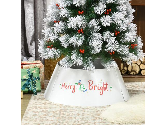 26 Inch Christmas Tree Collar Ring, Stand Cover for Decor, White