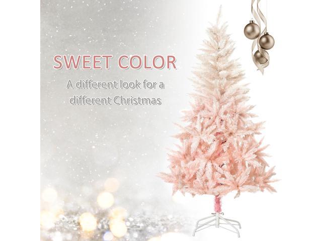 7ft Unlit Spruce Artificial Christmas Tree with Realistic Branches and 1000 Tips, Pink