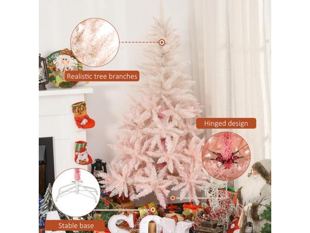 7ft Unlit Spruce Artificial Christmas Tree with Realistic Branches and 1000 Tips, Pink