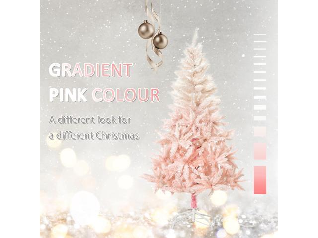 6ft Unlit Spruce Artificial Christmas Tree with Realistic Branches and 800 Tips, Pink