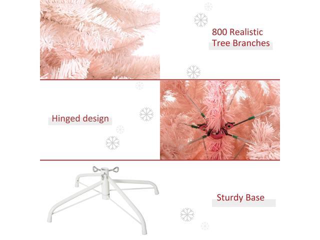 6ft Unlit Spruce Artificial Christmas Tree with Realistic Branches and 800 Tips, Pink