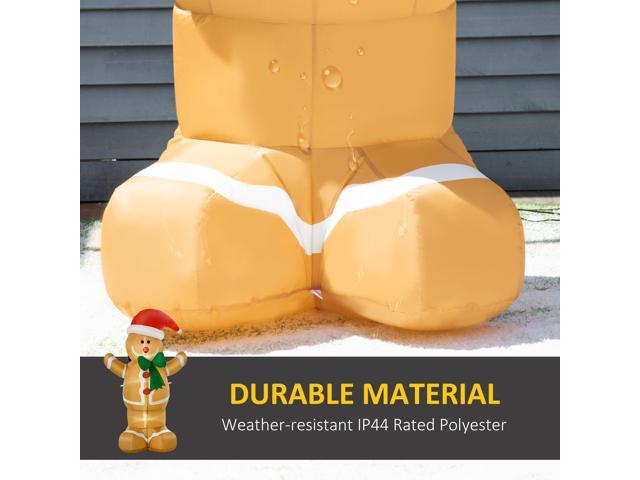 6ft Christmas Inflatable Gingerbread Man, Outdoor Blow-Up Yard Decoration with LED Lights Display