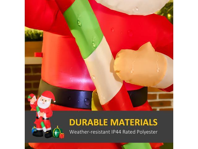 6ft Christmas Inflatables Outdoor Decorationss Decorations Santa Claus with Candy Cane, Blow-Up LED Yard Christmas Decor