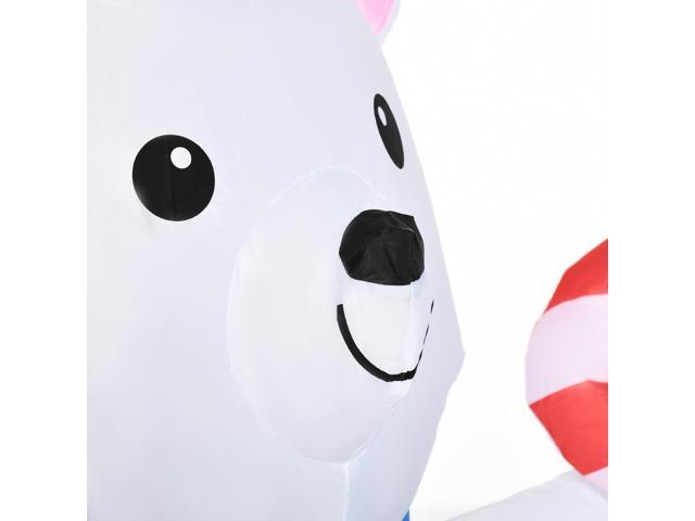5ft Christmas Inflatables Outdoor Decorations Blessed Polar Bear and Penguins in the Cup, Blow-Up LED Yard Christmas Decor for Garden, Lawn, Party,...