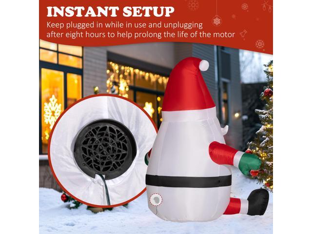 6' Inflatable Christmas Santa Claus with Rotating Magic Ball Light, Blow-Up Outdoor Yard Display for Lawn Garden Party