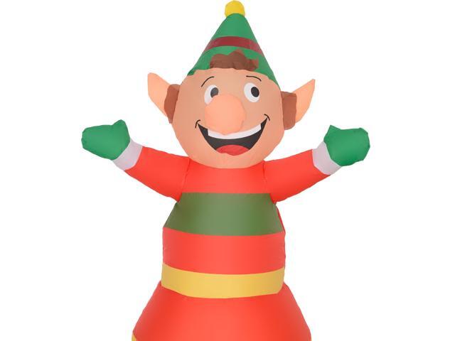 5.9' Christmas Inflatables Train with White LED Lights, Blow-Up Outdoor Christmas Decorations for Lawn Garden Party