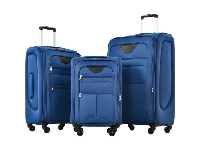 Softside Luggage Expandable 3 Piece Set Suitcase Upright Spinner Softshell Lightweight Luggage Travel Set-22/26/30 inches