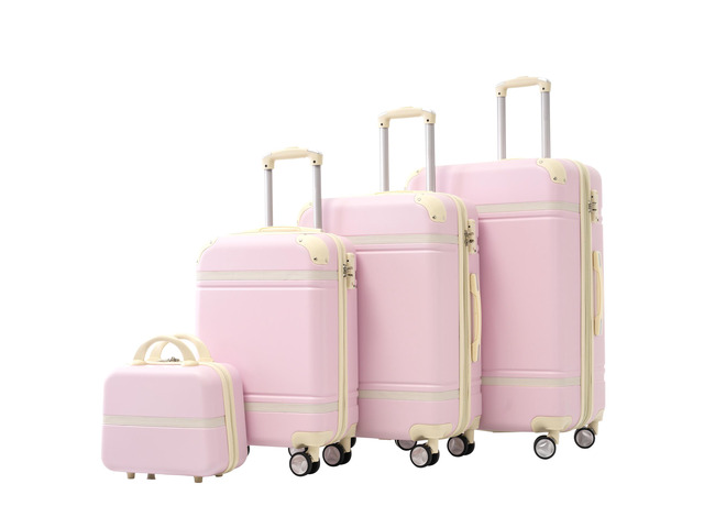 Hardshell Luggage Sets 4 Pieces 20'+24'+28' Luggages and Cosmetic Case Spinner Suitcase with TSA Lock Lightweight