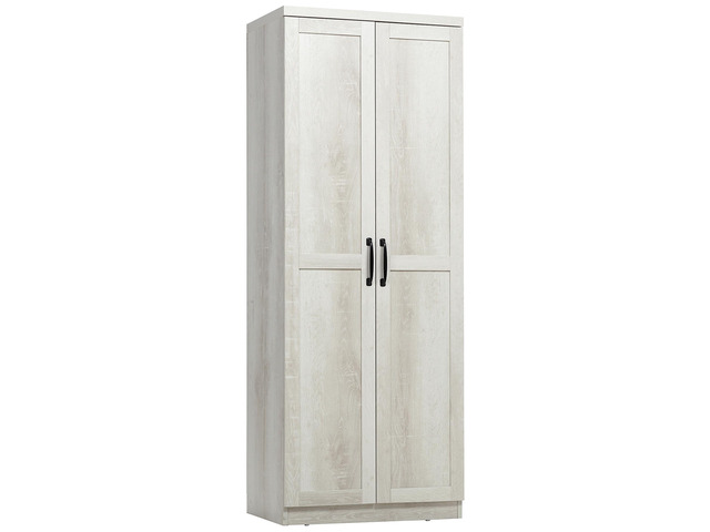 63' 2-Door Kitchen Pantry, Freestanding Storage Cabinet with 5-tier Shelving and 2 Adjustable Shelves for Dining Room, Antique White