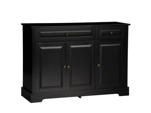 Sideboard Buffet Cabinet, Modern Kitchen Cabinet with 2 Drawers and Adjustable Shelves, Coffee Bar Cabinet, Black