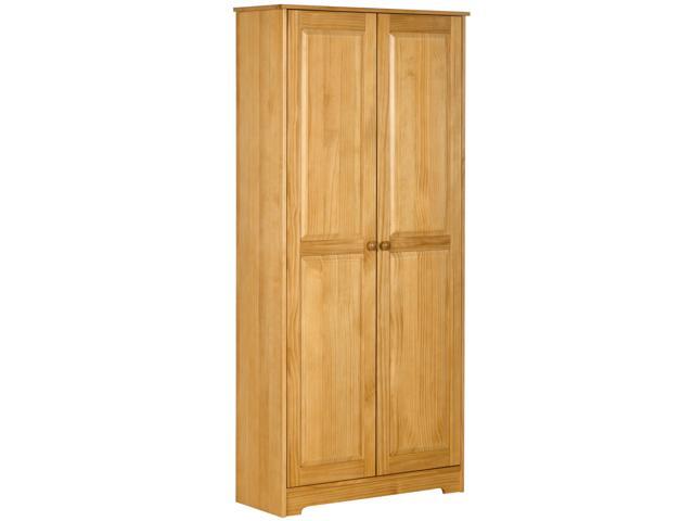 67' Pinewood Kitchen Pantry Storage Cabinet, Freestanding Cabinets with Doors and Shelf Adjustability, Soft-Close Mechanism, Living Room & Dining...