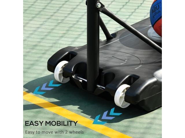 Portable Basketball Hoop System Stand with 33in Backboard, Height Adjustable 5FT-7FT for Indoor Outdoor Use