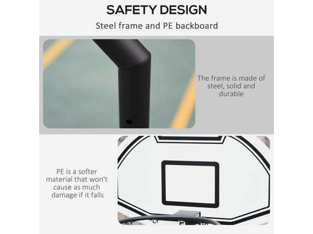Poolside Basketball Hoop Stand Portable Basketball System Goal, Adjustable Height 3'-4', 30' Backboard